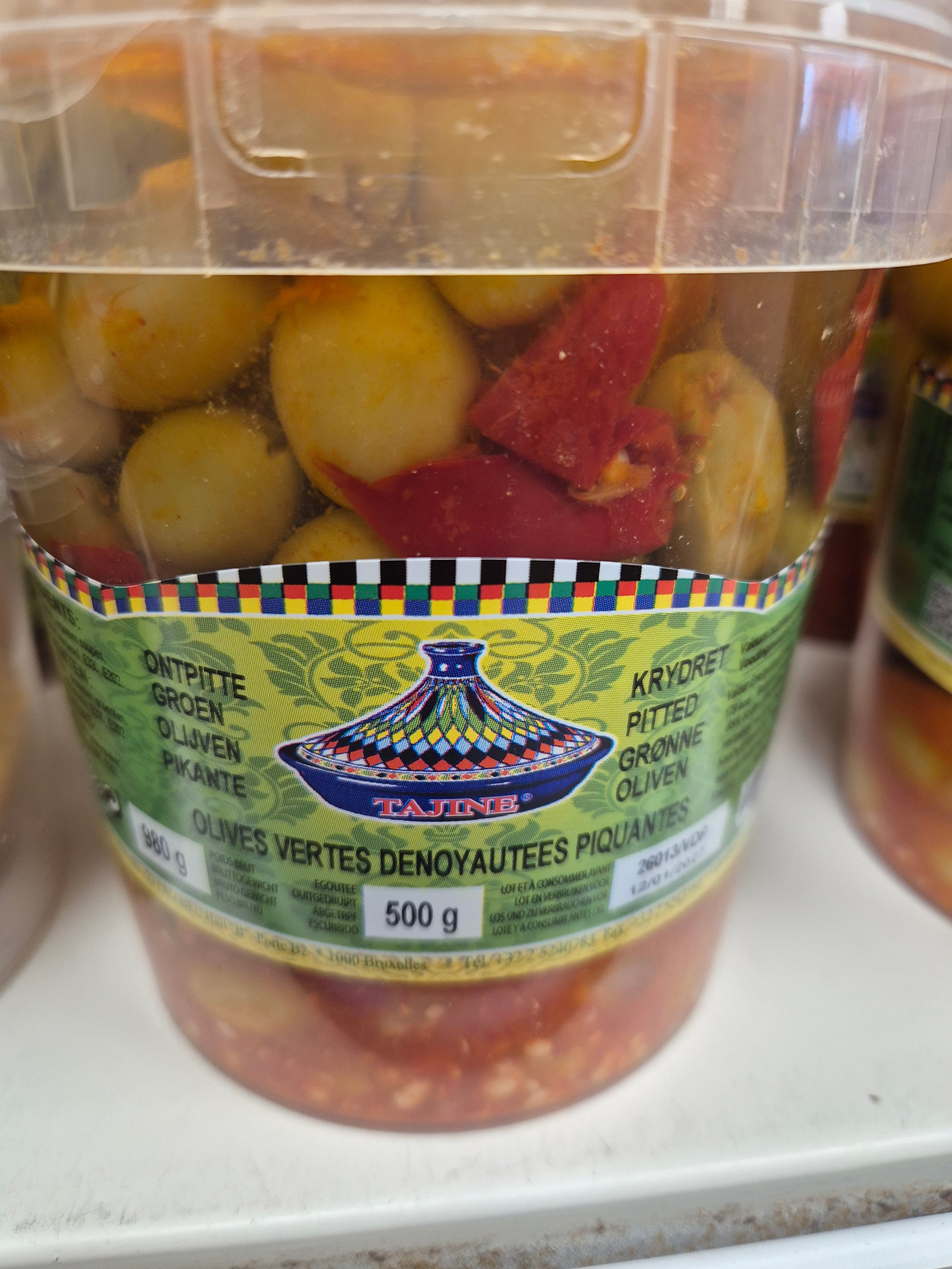 Tajine olives vertes dénoyautées piquantes 500g