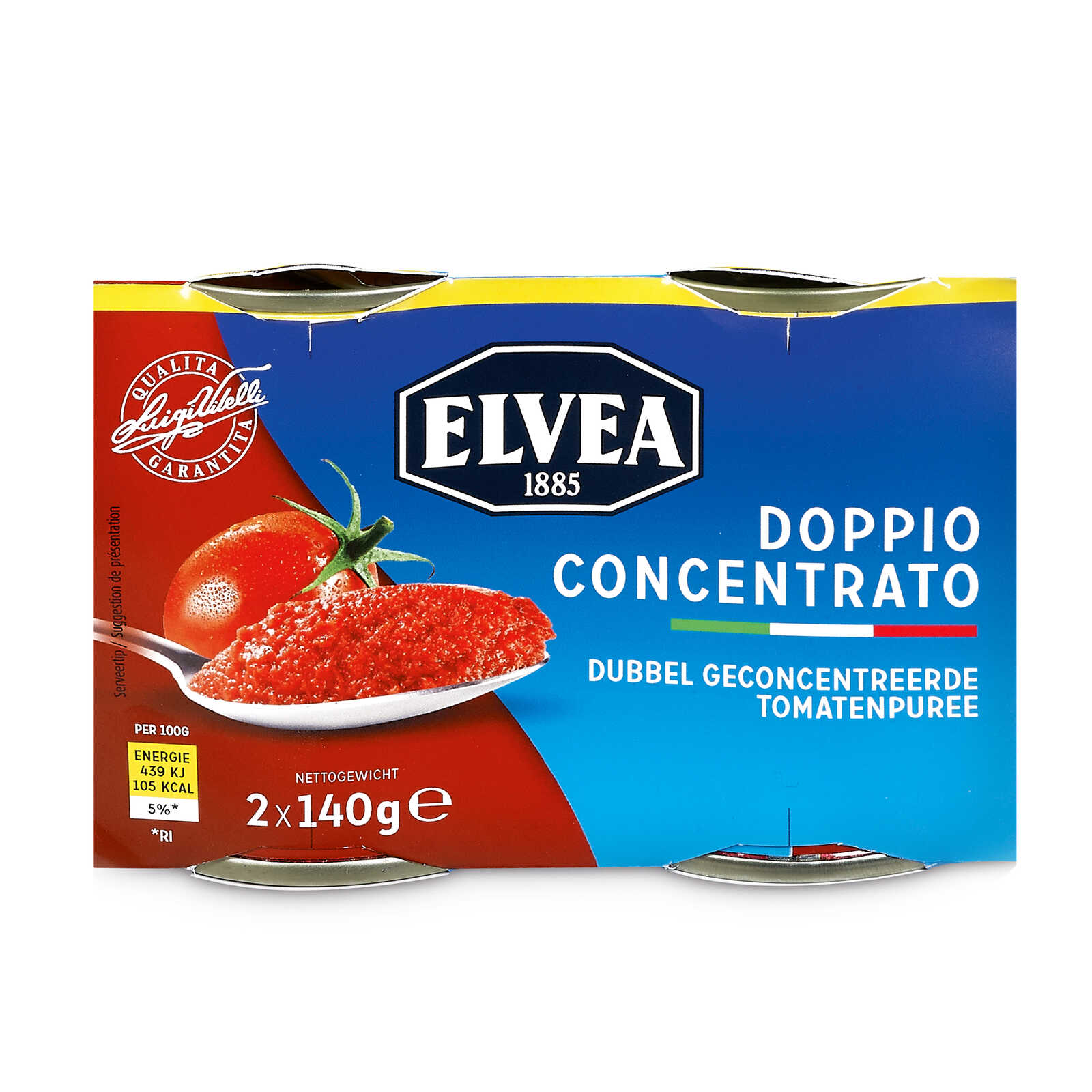Elvea doubles concentré de tomates 2x140g